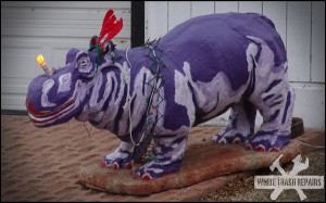 Rudolph the Purple Hippo – White Trash Repairs