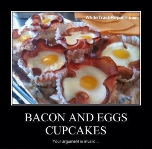 bacon and eggs cupcakes